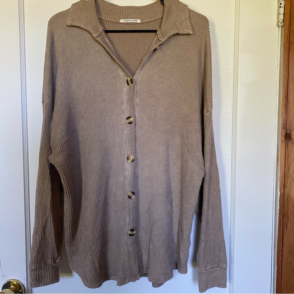 Oversized Corduroy Button-Down
